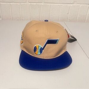 Tan and Blue Snapback Hat